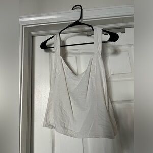Abercrombie - linen blend crop top - LARGE